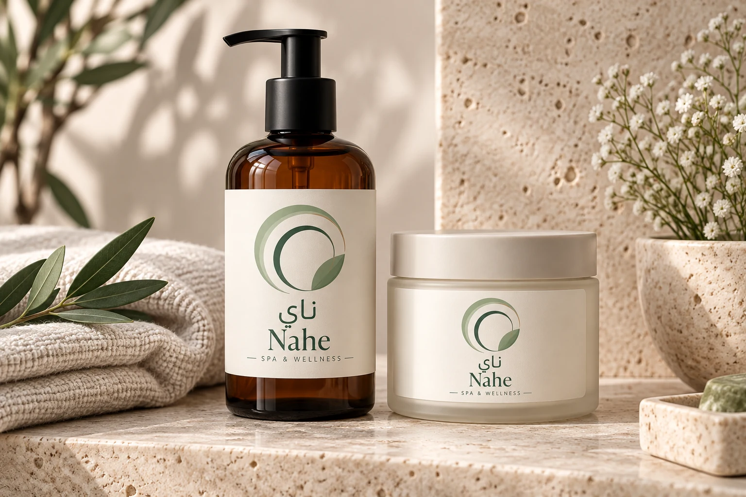 عبوات عناية تحمل شعار ناي